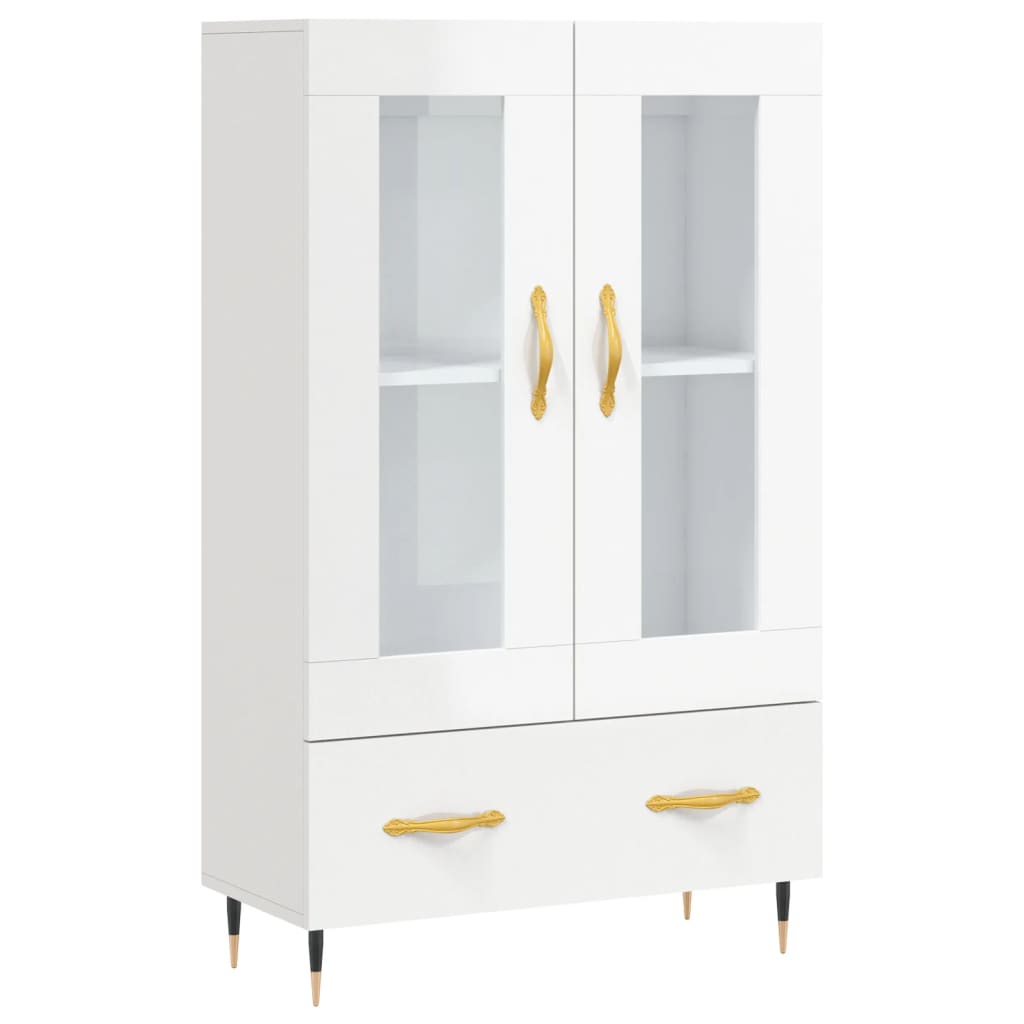 vidaXL Skříň highboard lesklá bílá 69,5 x 31 x 115 cm kompozitní dřevo