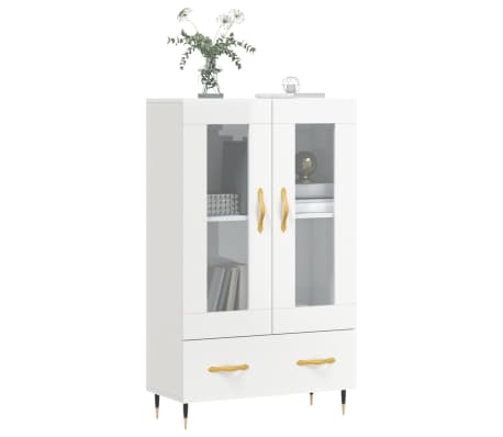 vidaXL Highboard Hochglanz-Wei&szlig; 69,5x31x115 cm Holzwerkstoff
