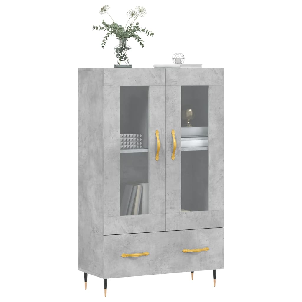 vidaXL Hoge kast 69,5x31x115 cm bewerkt hout betongrijs afbeelding