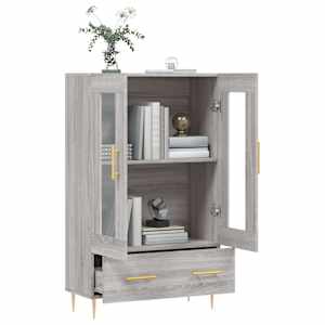 Skříň highboard šedá sonoma 69,5 x 31 x 115 cm kompozitní dřevo - obrázek 4