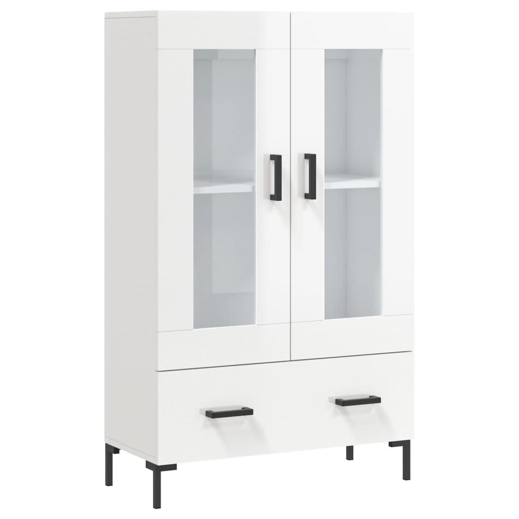 vidaXL Skříň highboard lesklá bílá 69,5 x 31 x 115 cm kompozitní dřevo