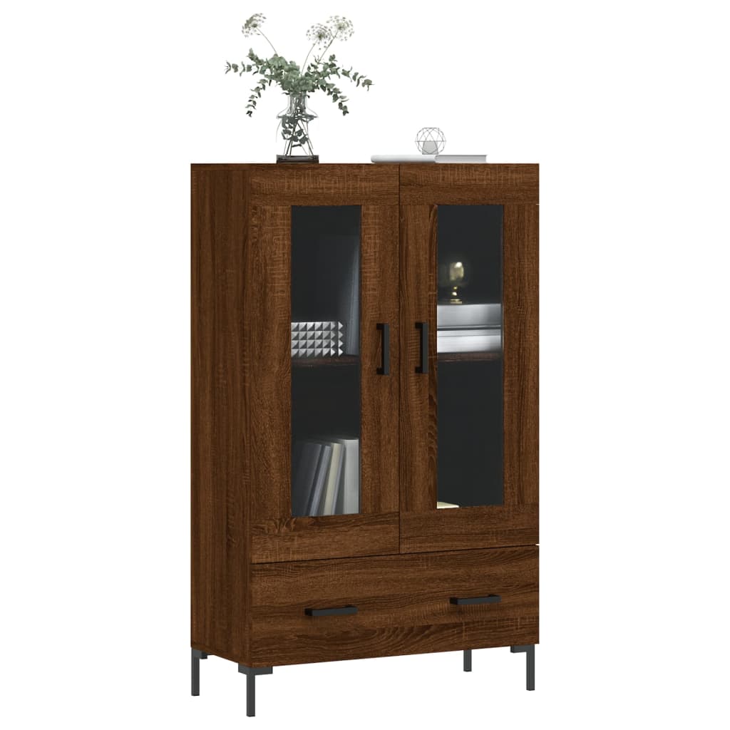 vidaXL Hoge kast 69,5x31x115 cm bewerkt hout bruin eikenkleur afbeelding