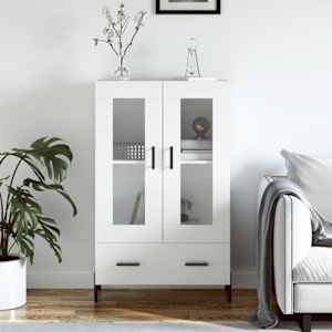 Skříň highboard bílá 69,5 x 31 x 115 cm kompozitní dřevo - obrázek 1