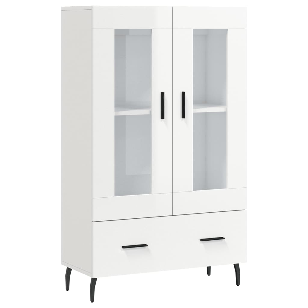 vidaXL Skříň highboard lesklá bílá 69,5 x 31 x 115 cm kompozitní dřevo