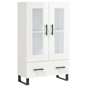 Skříň highboard lesklá bílá 69,5 x 31 x 115 cm kompozitní dřevo - obrázek 2