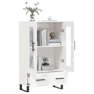 Skříň highboard lesklá bílá 69,5 x 31 x 115 cm kompozitní dřevo - obrázek 4