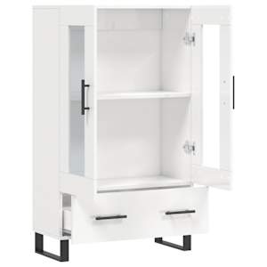 Skříň highboard lesklá bílá 69,5 x 31 x 115 cm kompozitní dřevo - obrázek 5