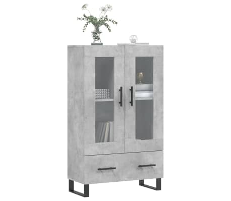 vidaXL Buffet haut gris b&eacute;ton 69,5x31x115 cm bois d'ing&eacute;nierie
