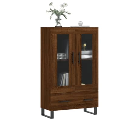 vidaXL Висок шкаф, кафяв дъб, 69,5x31x115 см, инженерно дърво