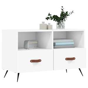 TV skříňka bílá 80 x 36 x 50 cm kompozitní dřevo - obrázek 3