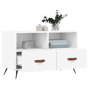 TV skříňka bílá 80 x 36 x 50 cm kompozitní dřevo - obrázek 4