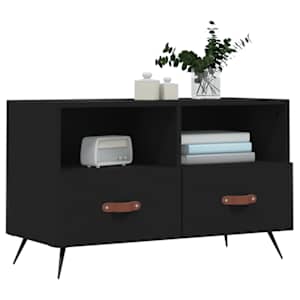 vidaXL TV Cabinet Black 80x36x50 cm Engineered Wood
