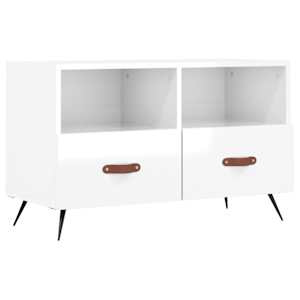 TV skříňka bílá s vysokým leskem 80x36x50 cm kompozitní dřevo - obrázek 2