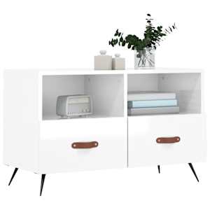 TV skříňka bílá s vysokým leskem 80x36x50 cm kompozitní dřevo - obrázek 3