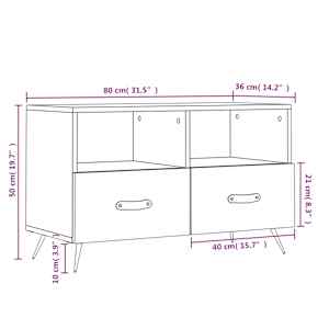 TV skříňka bílá s vysokým leskem 80x36x50 cm kompozitní dřevo - obrázek 12