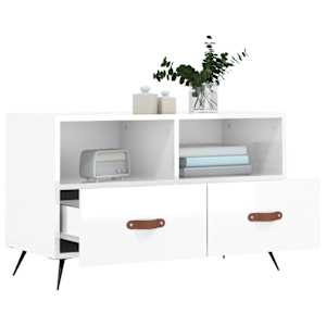 TV skříňka bílá s vysokým leskem 80x36x50 cm kompozitní dřevo - obrázek 4