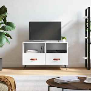 TV skříňka bílá s vysokým leskem 80x36x50 cm kompozitní dřevo - obrázek 1