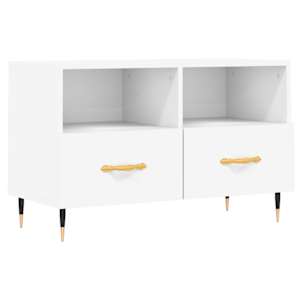 TV skříňka bílá 80 x 36 x 50 cm kompozitní dřevo - obrázek 2