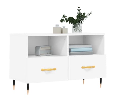 vidaXL TV-Schrank Wei&szlig; 80x36x50 cm Holzwerkstoff
