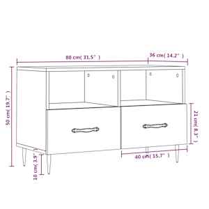 TV skříňka bílá 80 x 36 x 50 cm kompozitní dřevo - obrázek 12