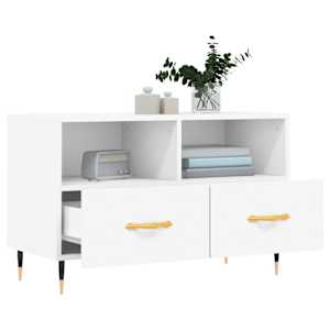 TV skříňka bílá 80 x 36 x 50 cm kompozitní dřevo - obrázek 4