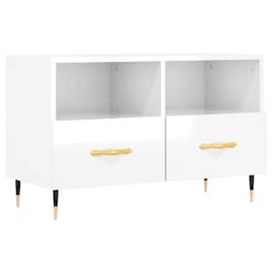 TV skříňka bílá s vysokým leskem 80x36x50 cm kompozitní dřevo - obrázek 2