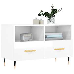 TV skříňka bílá s vysokým leskem 80x36x50 cm kompozitní dřevo - obrázek 3