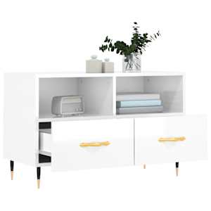 TV skříňka bílá s vysokým leskem 80x36x50 cm kompozitní dřevo - obrázek 4