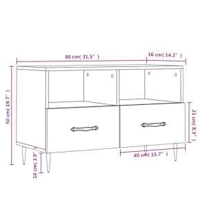 TV skříňka kouřový dub 80 x 36 x 50 cm kompozitní dřevo - obrázek 12