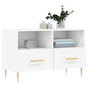 TV skříňka bílá 80 x 36 x 50 cm kompozitní dřevo - obrázek 3
