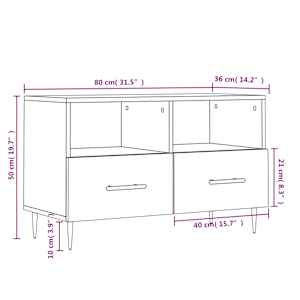 TV skříňka bílá 80 x 36 x 50 cm kompozitní dřevo - obrázek 12