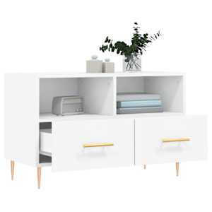 TV skříňka bílá 80 x 36 x 50 cm kompozitní dřevo - obrázek 4