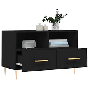 TV skříňka černá 80 x 36 x 50 cm kompozitní dřevo - obrázek 4