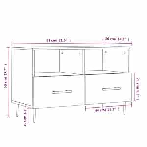TV skříňka betonově šedá 80 x 36 x 50 cm kompozitní dřevo - obrázek 12