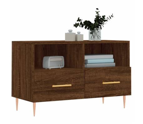 vidaXL Comodă TV, stejar maro, 80x36x50 cm, lemn prelucrat