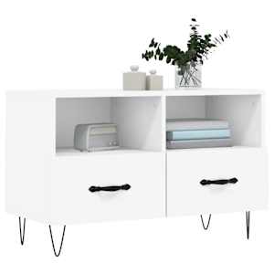 TV skříňka bílá 80 x 36 x 50 cm kompozitní dřevo - obrázek 3