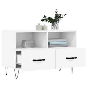 TV skříňka bílá 80 x 36 x 50 cm kompozitní dřevo - obrázek 4