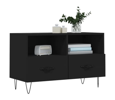 vidaXL TV-Schrank Schwarz 80x36x50 cm Holzwerkstoff