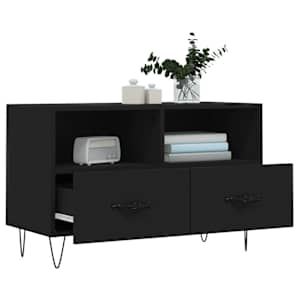 TV skříňka černá 80 x 36 x 50 cm kompozitní dřevo - obrázek 4