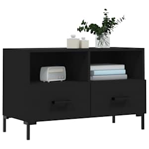 TV skříňka černá 80 x 36 x 50 cm kompozitní dřevo - obrázek 3