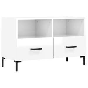 TV skříňka bílá s vysokým leskem 80x36x50 cm kompozitní dřevo - obrázek 2