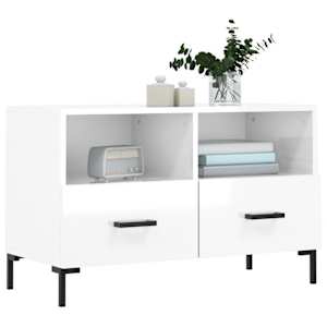 TV skříňka bílá s vysokým leskem 80x36x50 cm kompozitní dřevo - obrázek 3