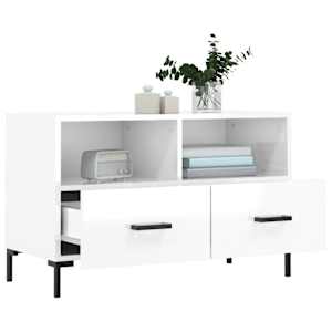 TV skříňka bílá s vysokým leskem 80x36x50 cm kompozitní dřevo - obrázek 4
