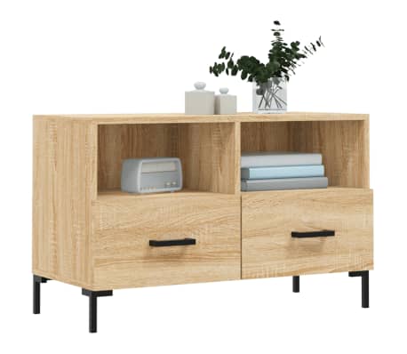 vidaXL Meuble TV Ch&ecirc;ne sonoma 80x36x50 cm Bois d'ing&eacute;nierie