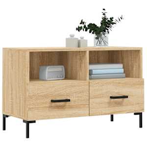 vidaXL Meuble TV Ch&ecirc;ne sonoma 80x36x50 cm Bois d'ing&eacute;nierie