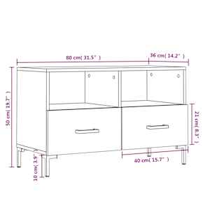 TV skříňka betonově šedá 80 x 36 x 50 cm kompozitní dřevo - obrázek 12