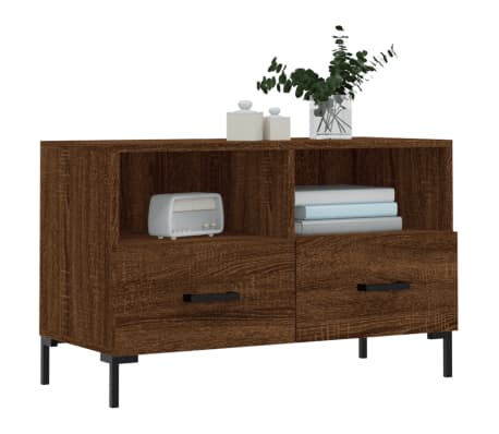 vidaXL TV Cabinet Brown Oak 80x36x50 cm Engineered Wood