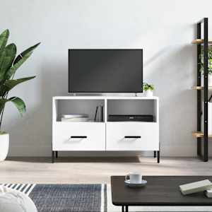 TV skříňka bílá 80 x 36 x 50 cm kompozitní dřevo - obrázek 1
