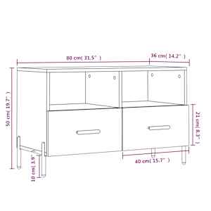 TV skříňka černá 80 x 36 x 50 cm kompozitní dřevo - obrázek 12