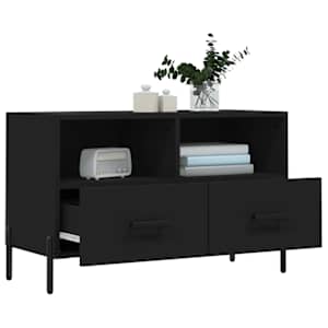 TV skříňka černá 80 x 36 x 50 cm kompozitní dřevo - obrázek 4